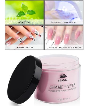 480g Acrylic Powder Set of 4 EBANKU Acrylic Powder Large Capacity Professional Acrylic Nail Powder for Nail Acrylic Extension Nail Carving Long-Lasting No Nail Lamp Needed - Buy Online on GoSupps.com