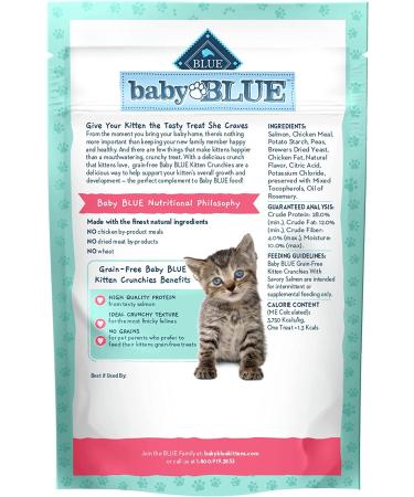 Blue Buffalo Baby Blue Salmon Kitten Treats 2oz - Grain Free & Natural - Buy Online on GoSupps.com