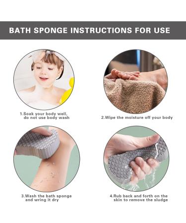 4Pcs 3D Ultra Soft Exfoliating Bath Sponge Set for Pain-Free Spa Scrub - Dead Skin Remover for Women, Children, Adults - White Pink Blue Gray - Buy Online on GoSupps.com