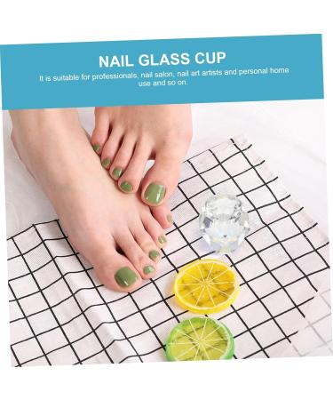 Ipetboom 1pc Nail Art Crystal Cup Monomer for Acrylic Nails Clear Matte Nail Polish Gel Nail Polish Glass Container with Lid Clear Tumbler Nail Crystal Bowl White Crystal Plate Cup Liquid - Buy Online on GoSupps.com