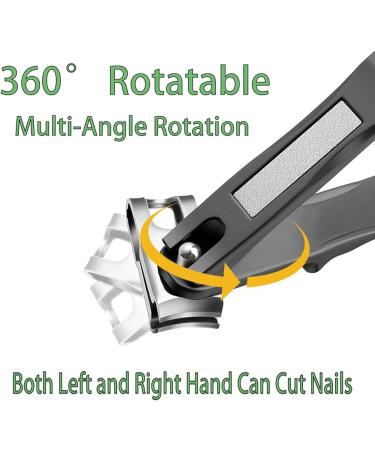Dinghaole 360 Rotating Nail Clippers for Seniors Non-Slip with Nail File Long Handle Stainless Steel Nail Clippers Heavy Duty Toenail Finger Clippers for Thick Nails - Buy Online on GoSupps.com