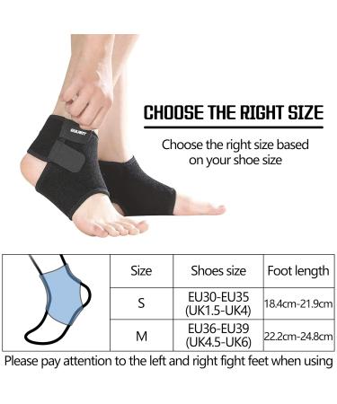 Kids Ankle Brace | Adjustable Breathable Support for Plantar Fasciitis & Sprains | Compression Sleeve & Heel Protector (Small Black - Buy Online on GoSupps.com