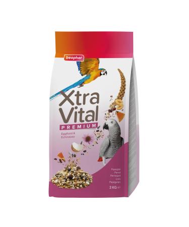 BEAPHAR – XTRAVITAL – Premium Food for Parrots – Contains Fruits, Seeds and Egg Pate – Strengthens the System
