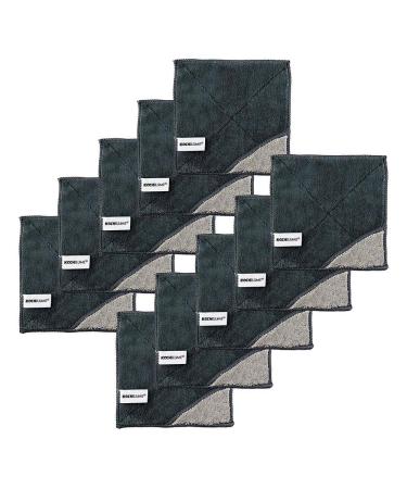 Kochblume 1-5-10er Set / Microfasertuch Putztuch 18 x 18 cm (10er Set anthrazit-grau) 10er Set Anthrazit-grau