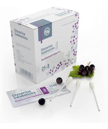 Optimum Medical Glycerin Swabsticks - Blackcurrant Flavor (75 Pack) | Sugar-Free Swab Sticks for Dry Mouth Relief and Dental Hygiene - Buy Online on GoSupps.com