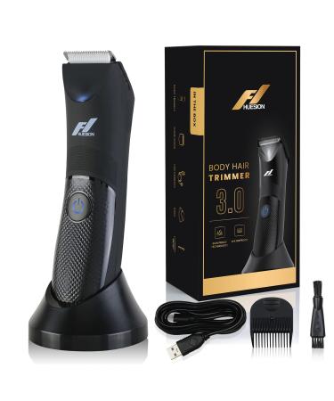Electric Groin & Ball | Below-The-Belt | Pubic Hair Trimmer for Manscaping | Waterproof Wet/Dry Hair Clippers | USB Charging | Standing Dock | FHUESION Body Hair Trimmer 3.0 | No Nicks, No Cuts.