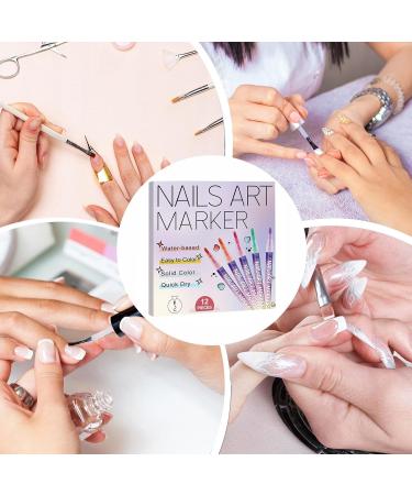 Nail Art Pens - 12 Colors 3D Gel Pen for Nail Art | Toenail Contour Markers for Home Party Wedding Formal Travel Manicure Festival Casual Women's - Buy Online on GoSupps.com