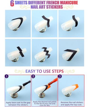 EBANKU French Manicure Kit: 6 PCS Stickers, Rotated Nail Stamper, Silicone Stamper Heads, Scraper - DIY Manicure Tools - Buy Online on GoSupps.com