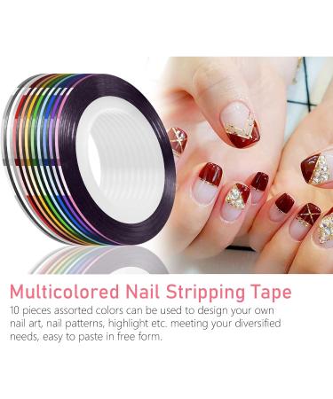 Pinkiou 47 Pcs Nail Art Tool Kit - Brushes, Dotting Pens, Foil Strips, Manicure Tape, Rhinestones | Nail Painting Set - Buy Online on GoSupps.com