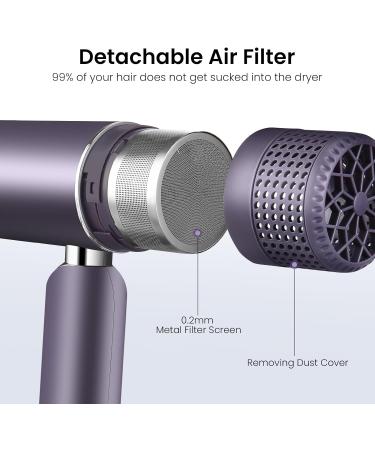 Foldable Ionic Hair Dryer - Powerful Portable & Lightweight Travel Blow Dryer with Storage Bag | Fast Drying & Cold/2 Heat Settings - Perfect for Women in Purple - Buy Online on GoSupps.com