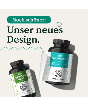Nature Love Organic Barley Grass 1500 mg - 180 Capsules | High Dose Certified Organic German Quality Lab Tested - Buy Online on GoSupps.com