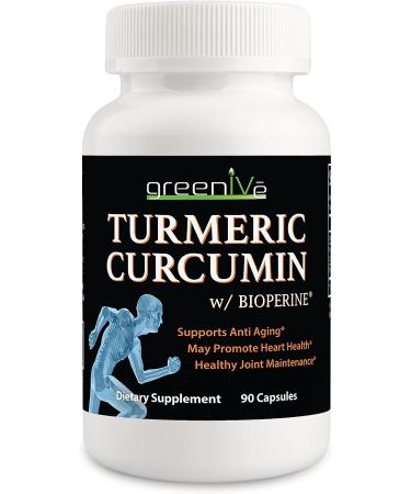 Greenive Turmeric Curcumin with BioPerine 90 Capsules - 46X Higher Absorption, Exclusively on Amazon - Buy Online on GoSupps.com