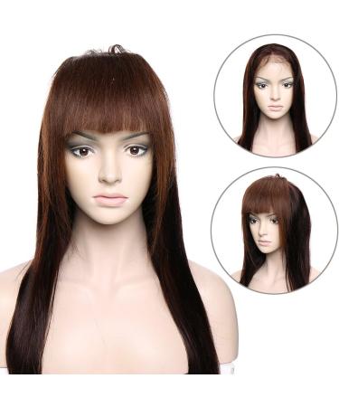 Clip in Fringe Thick Bangs Human Hair Piece #4 Medium Brown - Buy Online on GoSupps.com