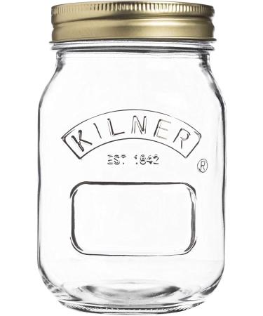 Kilner Round Glass Screw Top Lid Preservation Storage Jar 0.5 L & 2 x 50 Lollipop Craft Sticks (Natural or Colored) (Coloured) 0.5 Litre + Lollipop Craft Sticks - Buy Online on GoSupps.com