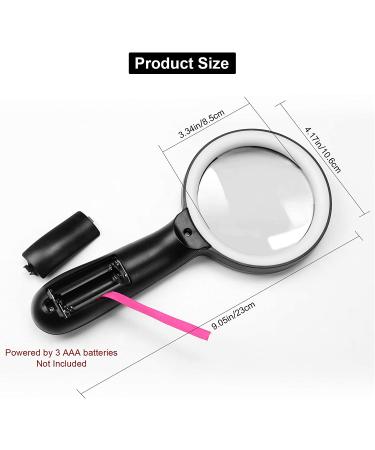 Magnifying Glass with Light  10X Handheld Large Magnifying Glass 12 LED Illuminated Lighted Magnifier for Macular Degeneration  Seniors Reading  Soldering  Inspection  Coins  Jewelry  Exploring - Buy Online on GoSupps.com