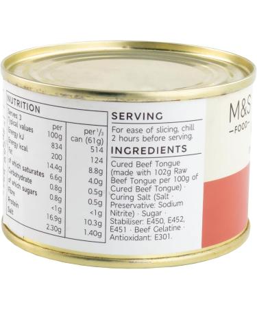 M&S Cured Tinned Ox Tongue Made with Beef from UK Farms - 2 x 184g - Buy Online on GoSupps.com