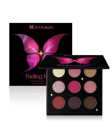 Arousar Eyeshadow Palette Matte Shimmer Glitter Pink Eye Makeup Palette Highly Bold Pigmented Pressed Powder Palette Natural Velvet texture Fading Rose 03.fading Rose