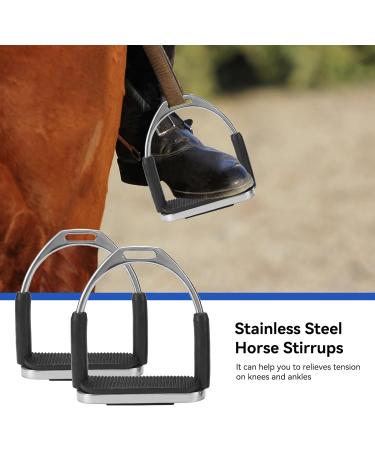 Frdhee Safety Stainless Steel Stirrups for Adults & Children | Anti-Slip Rubber Tread | Equestrian Saddle Safety - 2 Pieces - Buy Online on GoSupps.com
