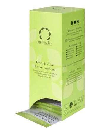 Buy Solaris Tea ORGANIC Lemon Verbena - 40 Biodegradable Sewn Silk Tea Bags | Premium Loose Leaf Herbal Tea for International Shipping - Buy Online on GoSupps.com