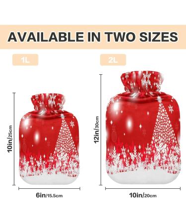 KCLDECI Hot Water Bottle with Cover - 2L Red Christmas Foot Warmer for Pain Relief & Heat Therapy - Buy Online on GoSupps.com