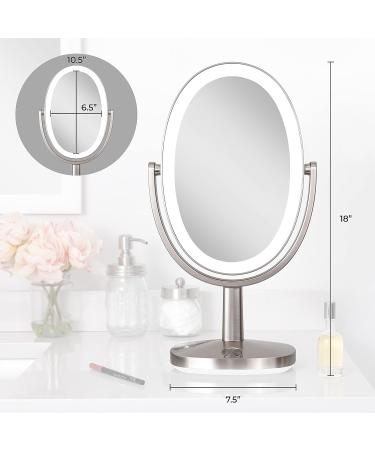 Zadro Newport 10x18 Oval LED Lighted Makeup Mirror - 5X/1X Magnification, Touch Control with Lights - Buy Online on GoSupps.com