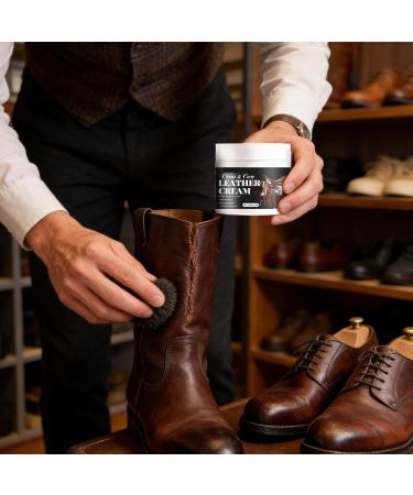 Leather polishing cream nourishing cleaner 120g for furniture and accessories anti-dust and repairing formula suitable for sofas headboards car seats bags jackets - Buy Online on GoSupps.com