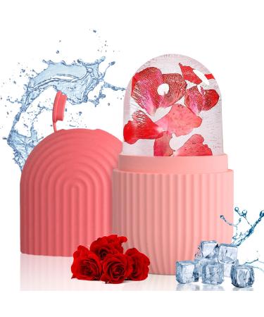 Ice scooter ice cream scooter silicone reusable ice scooter face eye massage device for pore lighten lighten lighten skin (strip pink)