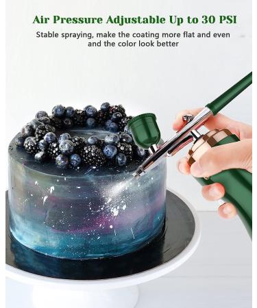 Rechargeable Cordless Airbrush Kit with Compressor - 30PSI Handheld Air Brush Gun for Nail Art, Painting, Cake Decorating, Makeup, and Barber - Green - Buy Online on GoSupps.com