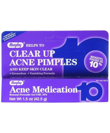 Rugby Benzoyl Peroxide Acne Medication 1.5 oz Tube - Fast-Acting Treatment - Buy Online on GoSupps.com