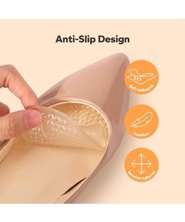 Metatarsal Pads for Women - 3 Pairs Ball of Foot Cushions & High Heel Inserts Reusable Non-Slip Shoe Inserts in Beige Black & Clear - Buy Online on GoSupps.com