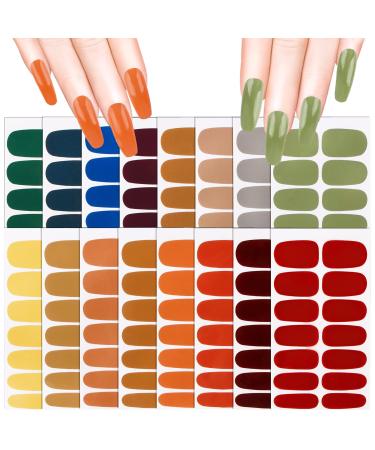 Flofia nail ticker Self -adhesive 16 sheet full cover nail film nail sticker for gelnail nail art sticker foil nail art stickers decay pictures manicure a