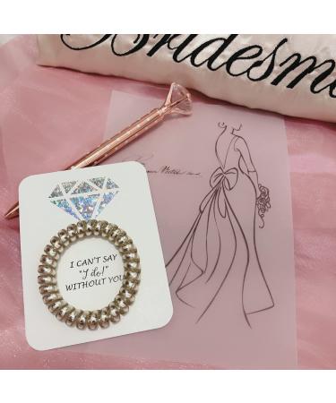Bridesmaid Gift Set - 8 Coil Hair Ties with Proposal Card | Bachelorette Party Favors and Bridal Shower Gifts | Bride Tribe Maid of Honor Gift - 8 Pack - Buy Online on GoSupps.com