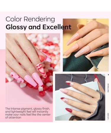 Modelones 20 Pcs Dip Powder Nail Kit Starter Set - 8 Colors Light Pink Glitter Nude Neutral Clear Dipping Powder System Liquid with Base/Top Coat Activator Brush for French Nail Art - DIY Salon Gift | Z-Gentle Pink - Buy Online on GoSupps.com