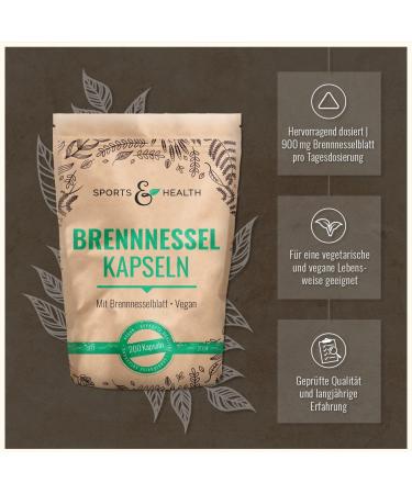 Nettle Capsules 200 - High Dose 900mg Daily - Vegan & Additive-Free - International Shipping Available - Buy Online on GoSupps.com