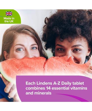 Lindens Multivitamin A-Z Daily Tablets - 90 Pack UK Made Perfect Vitamin & Mineral Balance of Vitamin A C D E B1 B2 B3 B6 B12 Folic Acid Magnesium Iron Zinc & Iodine - Letterbox Friendly 90 count (Pack of 1) - Buy Online on GoSupps.com