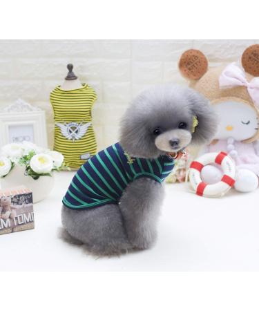 Yaodhaod 2 Pack Striped Dog Shirt - Soft Cotton T-Shirts for Small to Medium Dogs & Cats | Breathable & Stretchy Pet Clothing - Buy Online on GoSupps.com