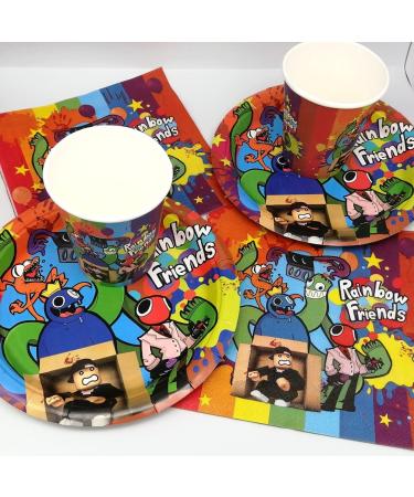 Doyomtoy Rainbow Friends Birthday Decoration Party Tableware Set - 61-Piece - Buy Online on GoSupps.com