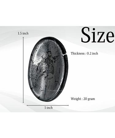 Hematite Oval Cabochon Pocket Stone for Anxiety Relief - Natural Crystal Thumb Worry Rubbing Stone - Buy Online on GoSupps.com