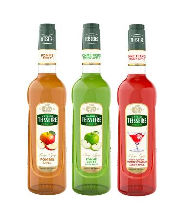 TEISSEIRE Apple Syrups - Apple, Green Apple, Love Apple - 3x70cL