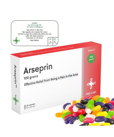 Funny Gift Novelty Joke Pill Box Prank with 100g Jelly Beans Sweets Small Gifts Retirement Gifts for Men Him Silly Gifts Valentines Day Birthday Gifts for Mum Dad Son Daughter Boyfriend Arprn