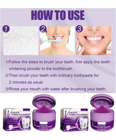 Purple Teeth Whitening Powder Tooth Stain Removal Oral Powder for Teeth Whitening Teeth Whitening Booster 3pcs - Buy Online on GoSupps.com