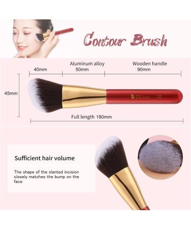 Ducare 10-Piece Professional Makeup Brush Set with Cosmetic Bag | Premium Synthetic Kabuki & Eye Brushes for Flawless Blending - Buy Online on GoSupps.com