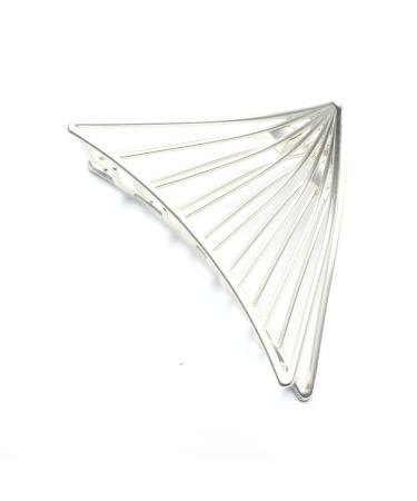 QinGoo Large Metal Hair Clip Beautiful Ladies Hair Clip Headdress Elegant Hair Accessory 1 piece (9.5 cm * 7 cm Matt Silver)
