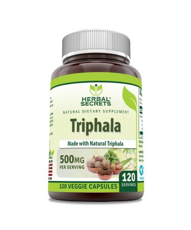 Herbal Secrets Triphala Supplement | 500 Mg Per Serving | 120 Veggie Capsules | Non-GMO | Gluten Free | Made in USA