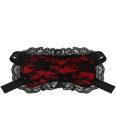 Soft Lace Eye Mask Party Ribbon Accessories Eye Mask Comfortable Sleep Mask Can Be Adjusted to Shading Eyes Travel Meditation (Rose red)