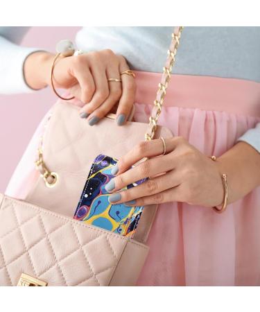 Buy Stylish Leather Lipstick Case with Mirror - Mini Lipstick Organizer | Abstract Watercolor Design - Buy Online on GoSupps.com