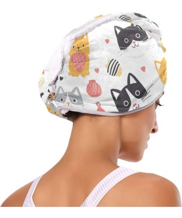 Small Lovely Cats Hair Towel 2 Pack - Super Absorbent Quick Dry Hair Turbans for Women & Girls - Buy Online on GoSupps.com
