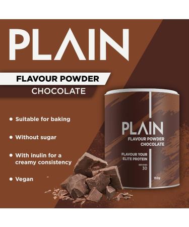 Chocolate Plain Flavor Powder - 30 Servings | Sugar-Free & Pure | Natural Creamy Flavor for Food - Plain Protein with Cocoa - 150g - Buy Online on GoSupps.com
