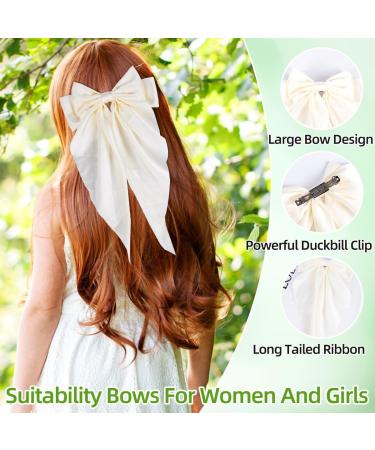 Gsxnkk Bow Hair Clips Big Bowknot Hairpin French Hair Clips Solid Color Hair Barrette Clips Soft Satin Silky Hair Bows for Women Girls (SetC) - Buy Online on GoSupps.com