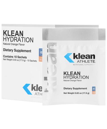 Klean ATHLETE Klean Hydration | Electrolyte Replacement Formula to Hydrate Maintain Electrolyte Balance and Rehydrate During Physical Activity | 10 Sachets | Natural Orange Flavor
